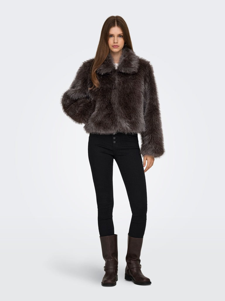 ONLY Manny Faux Fur Jacket | Chocolate
