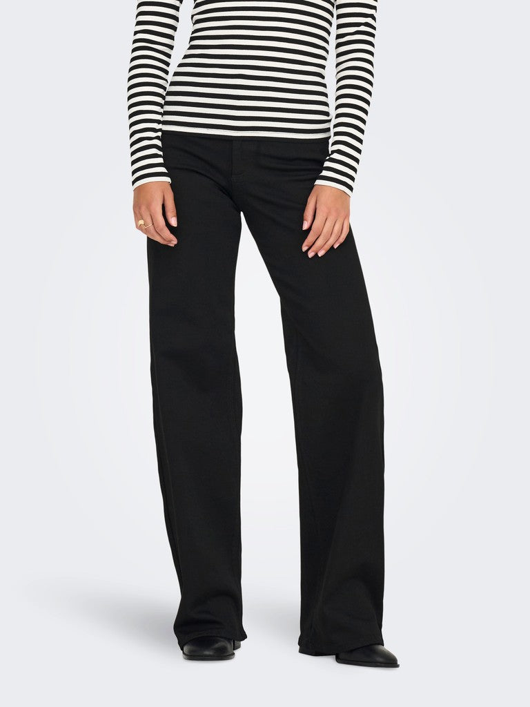 Only Madison Blush HW Wide Denim 4 Ever Black | Black