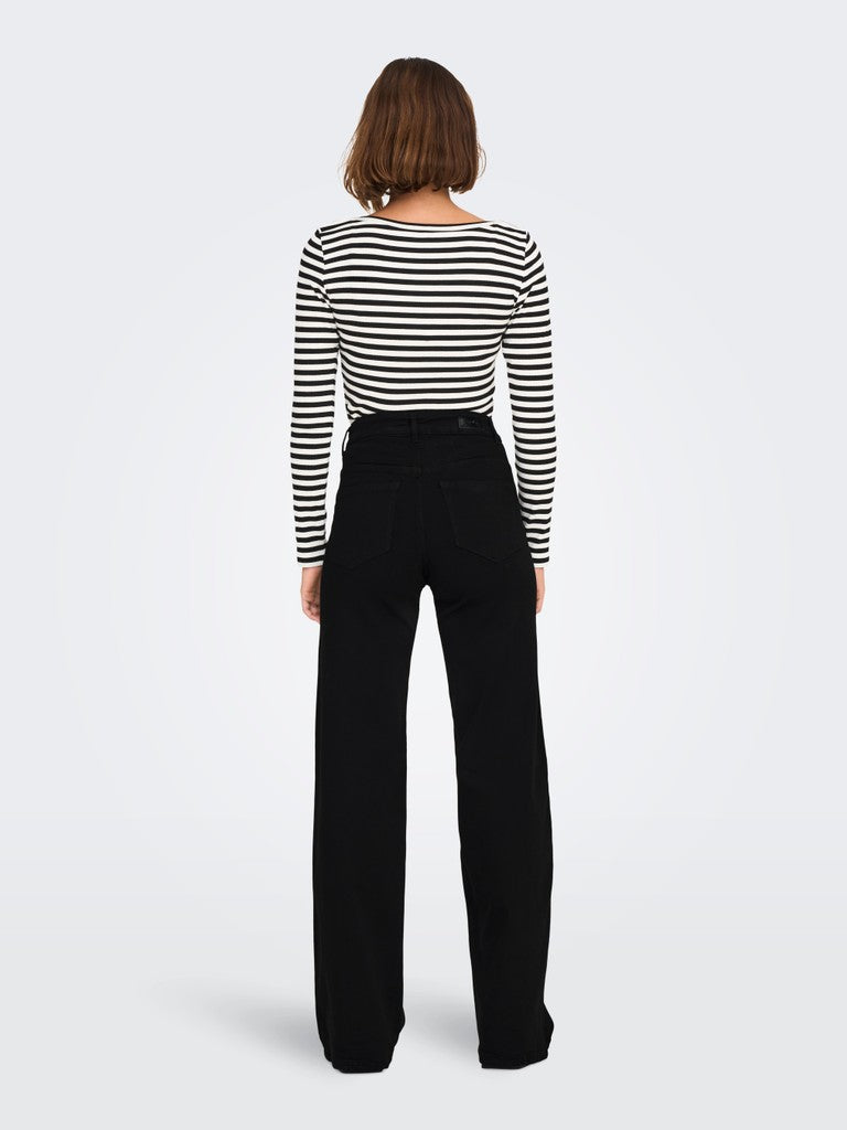 Only Madison Blush HW Wide Denim 4 Ever Black | Black