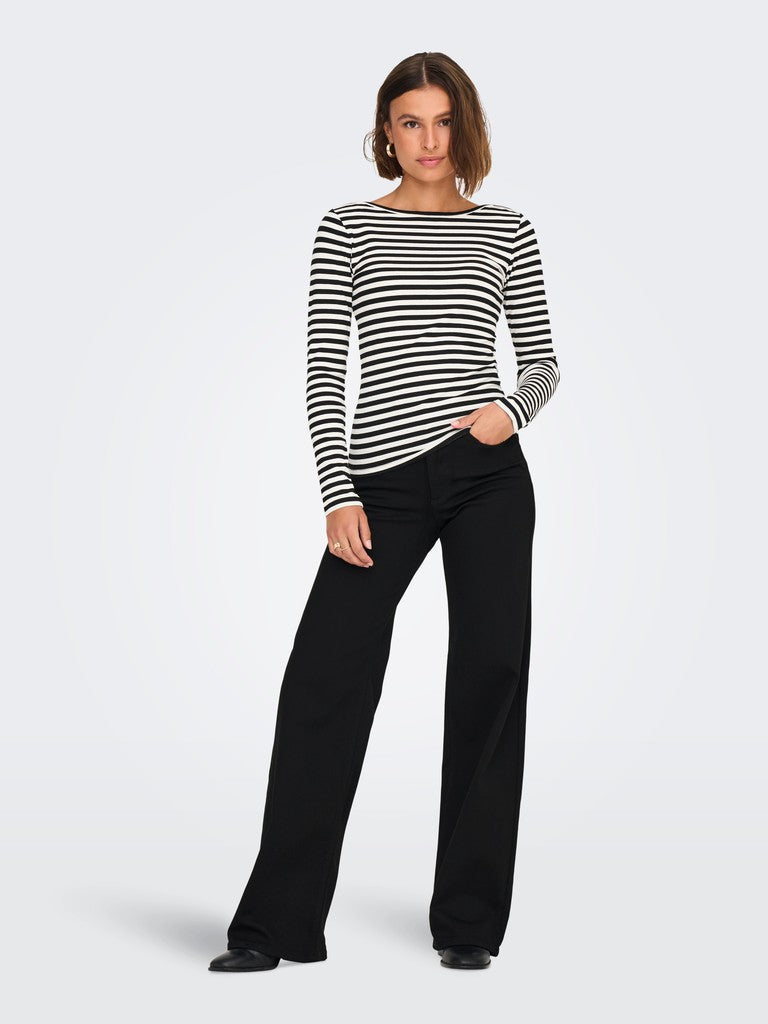 Only Madison Blush HW Wide Denim 4 Ever Black | Black