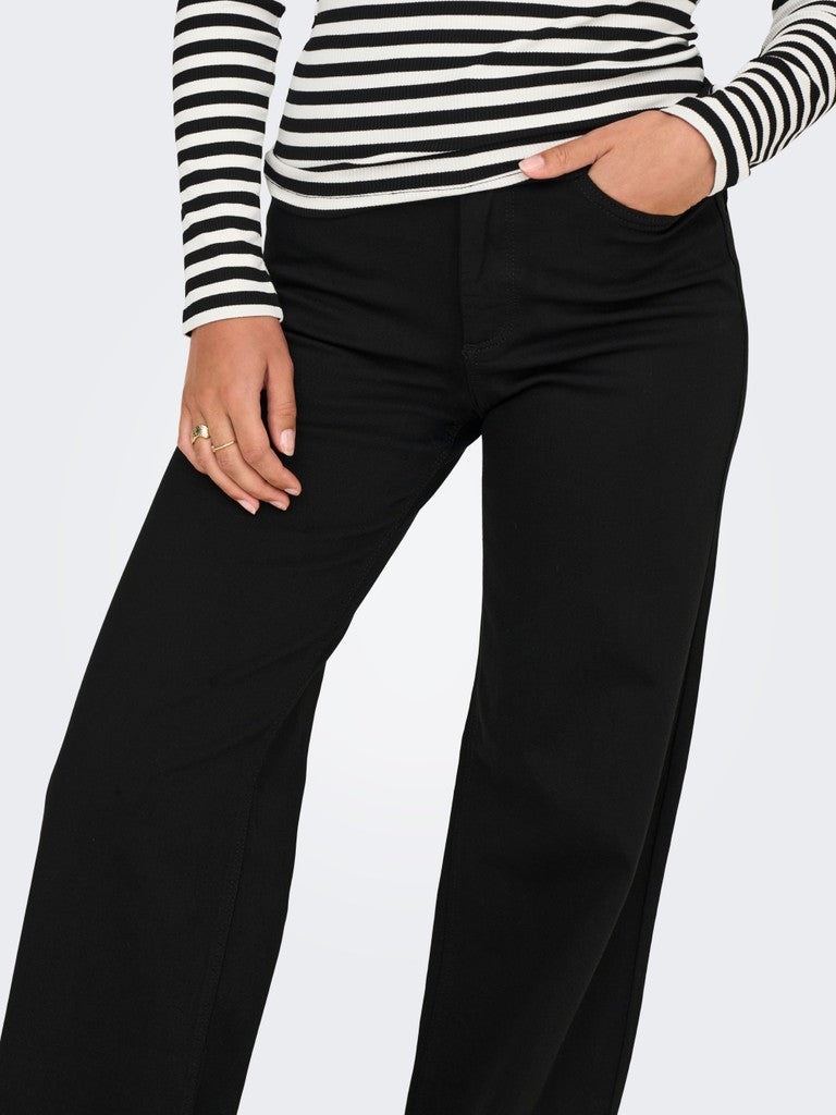 Only Madison Blush HW Wide Denim 4 Ever Black | Black