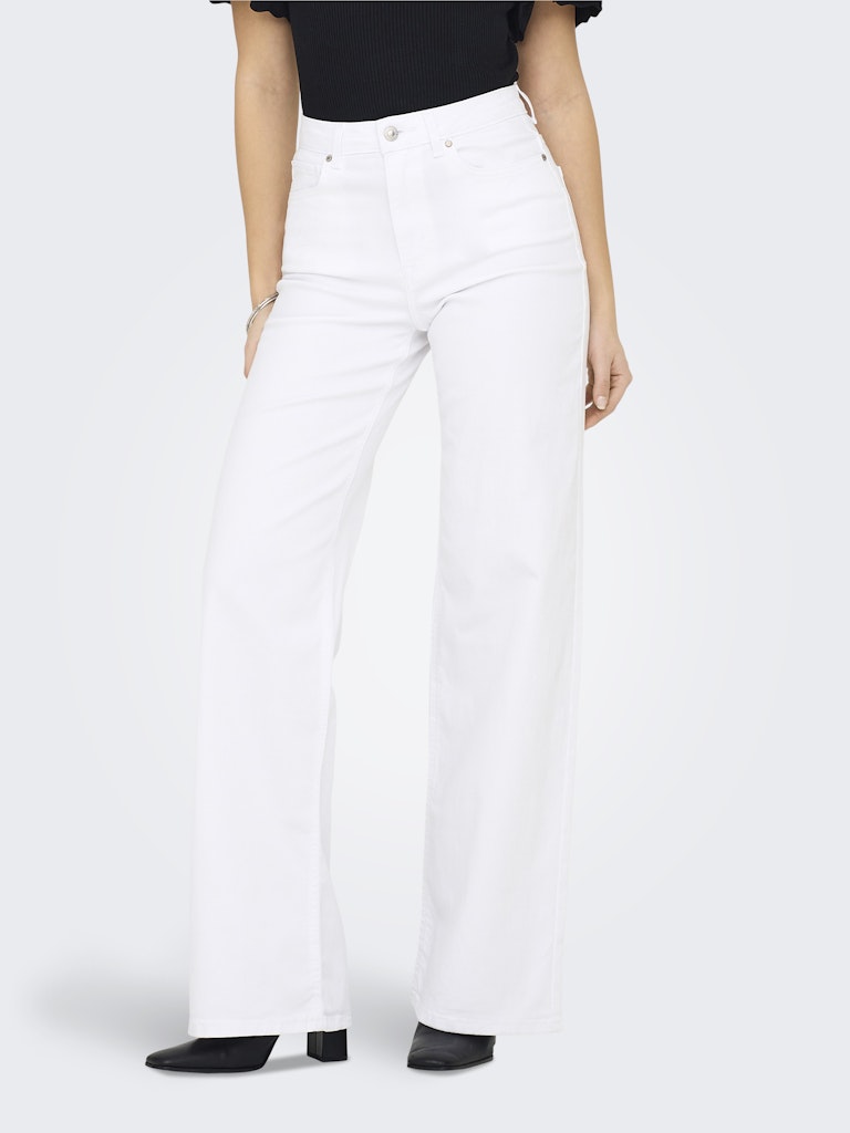 ONLY Madison Blush High Waist Wide-Leg Stretch Denim | White