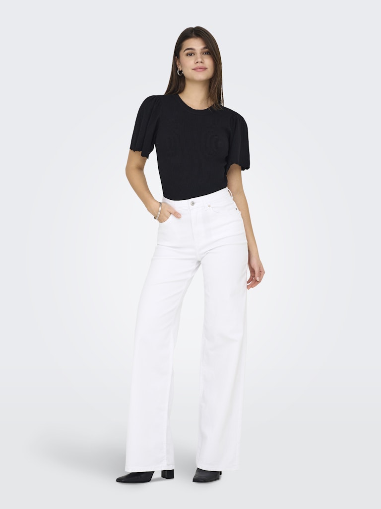 ONLY Madison Blush High Waist Wide-Leg Stretch Denim | White