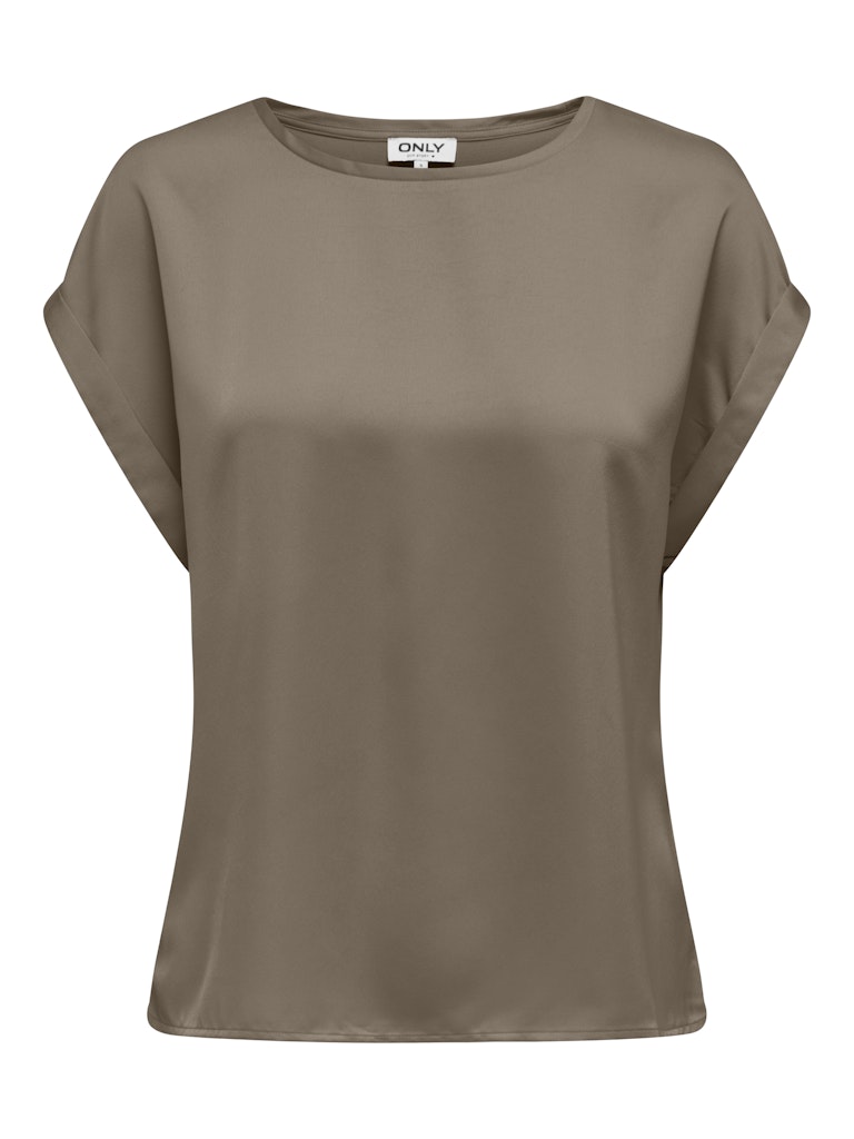 ONLY Lieke S/S Satin Mix Top  | Wahnut