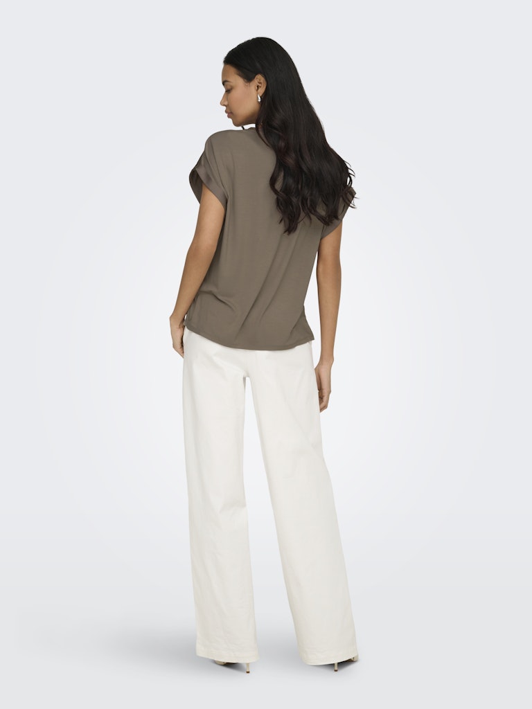 ONLY Lieke S/S Satin Mix Top  | Wahnut