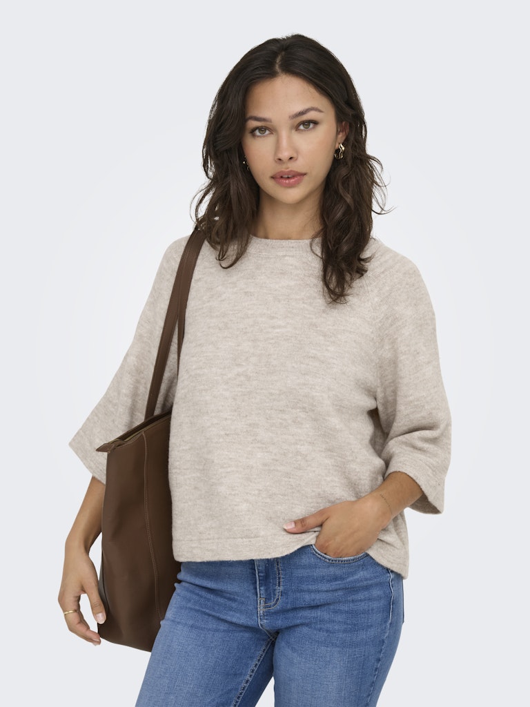 ONLY Simoni 3/4 Pullover | Pumice Stone