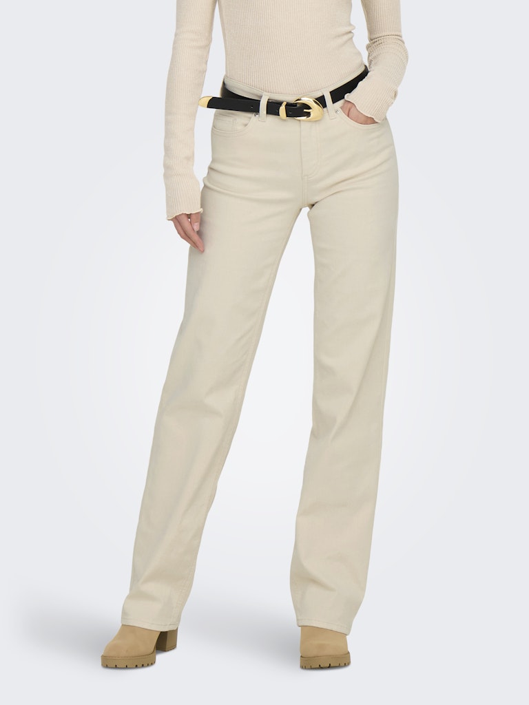 ONLY Blush Mid Straight Denim – Ecru