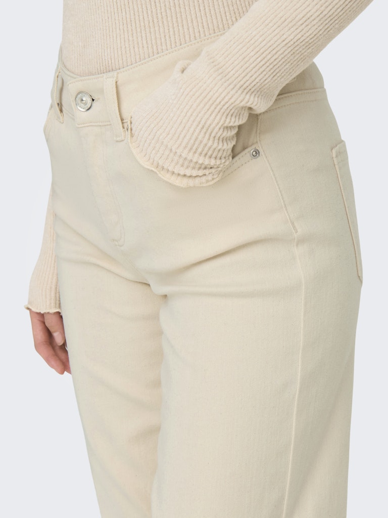 ONLY Blush Mid Straight Denim – Ecru