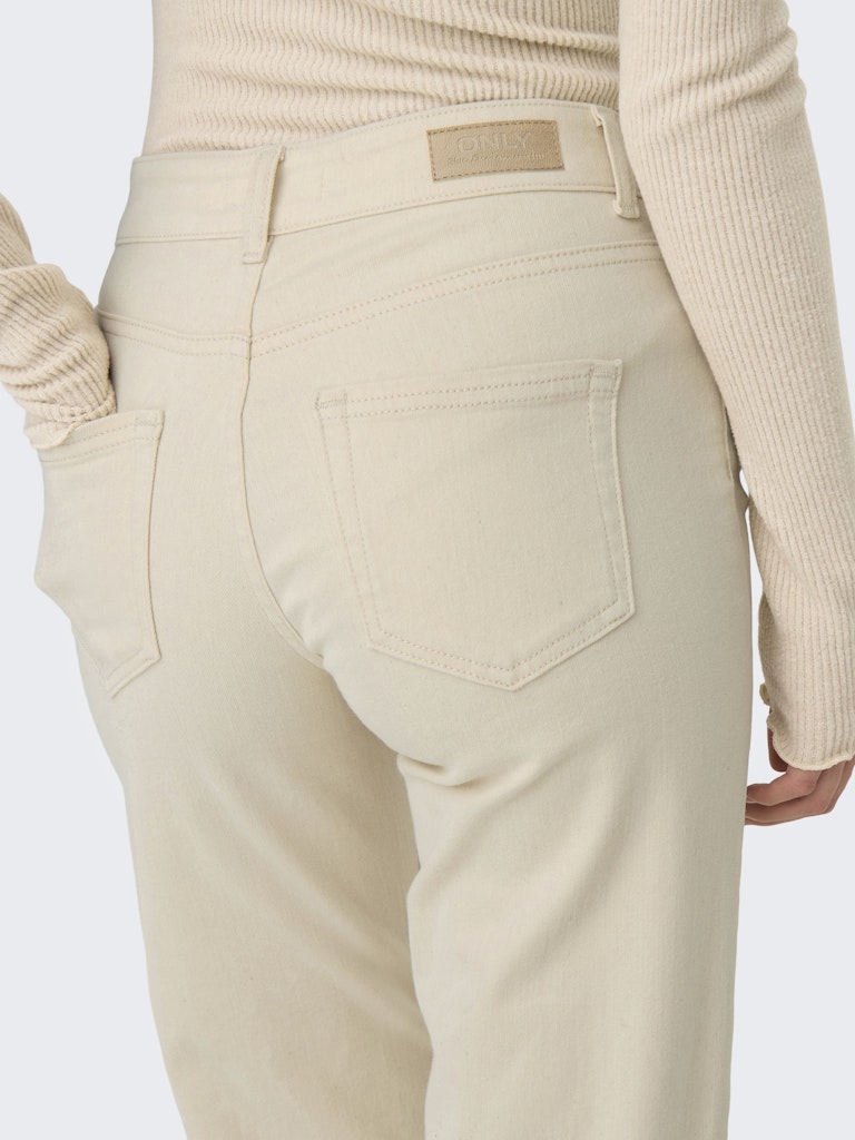 ONLY Blush Mid Straight Denim – Ecru