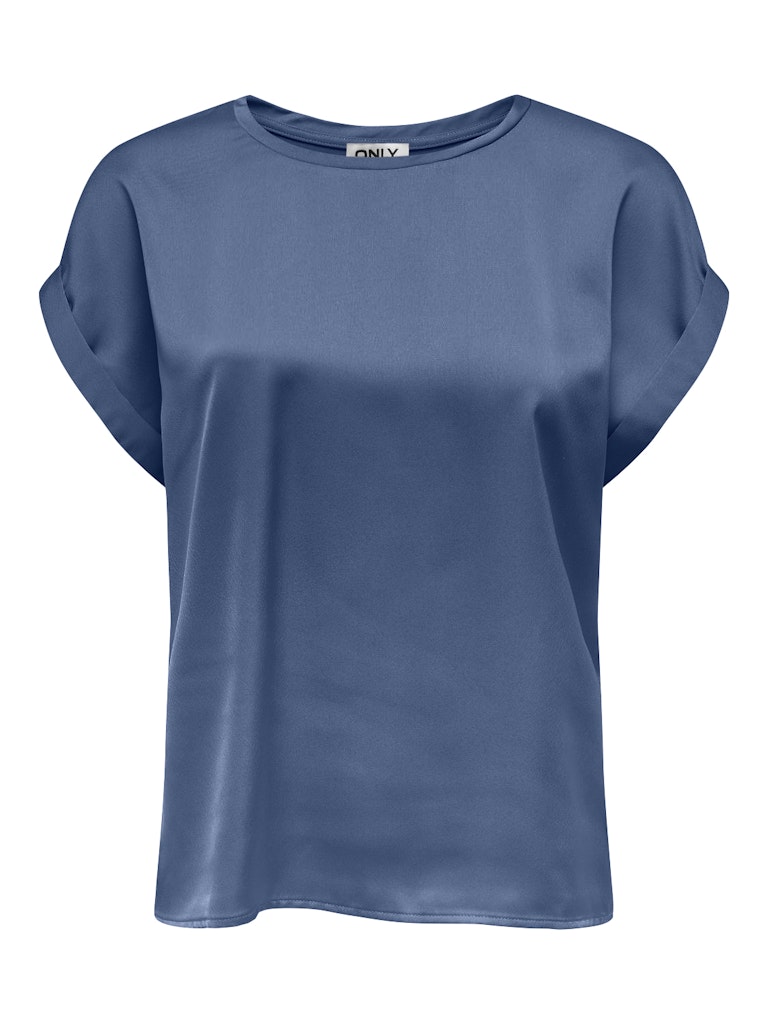 ONLY Lieke  S/S Satin Mix Top  | Blue