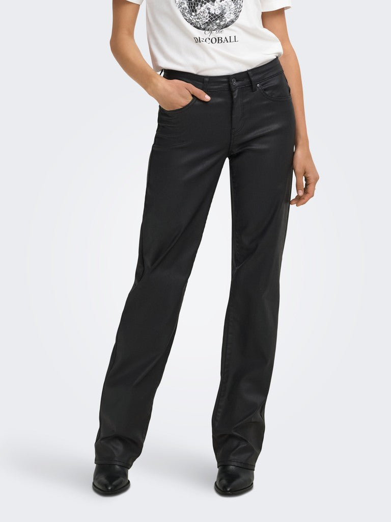 ONLY Blush Coated Straight Jeans | GUA576 Black