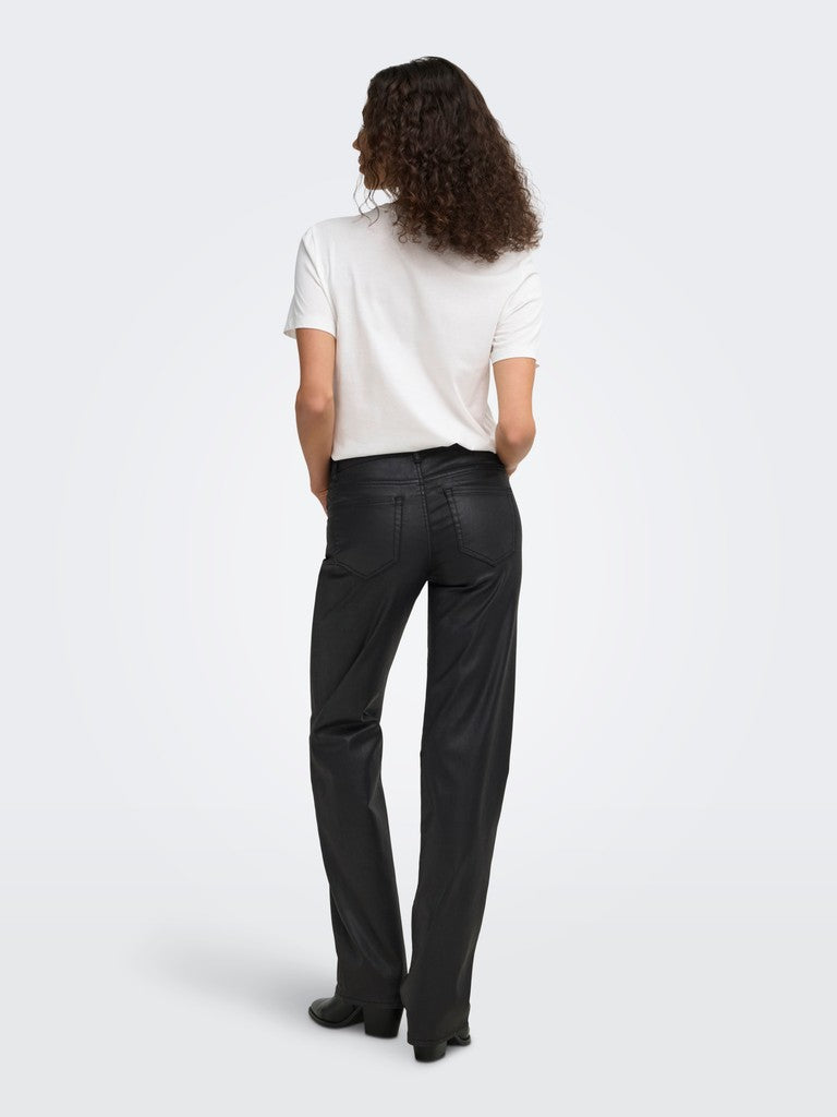ONLY Blush Coated Straight Jeans | GUA576 Black