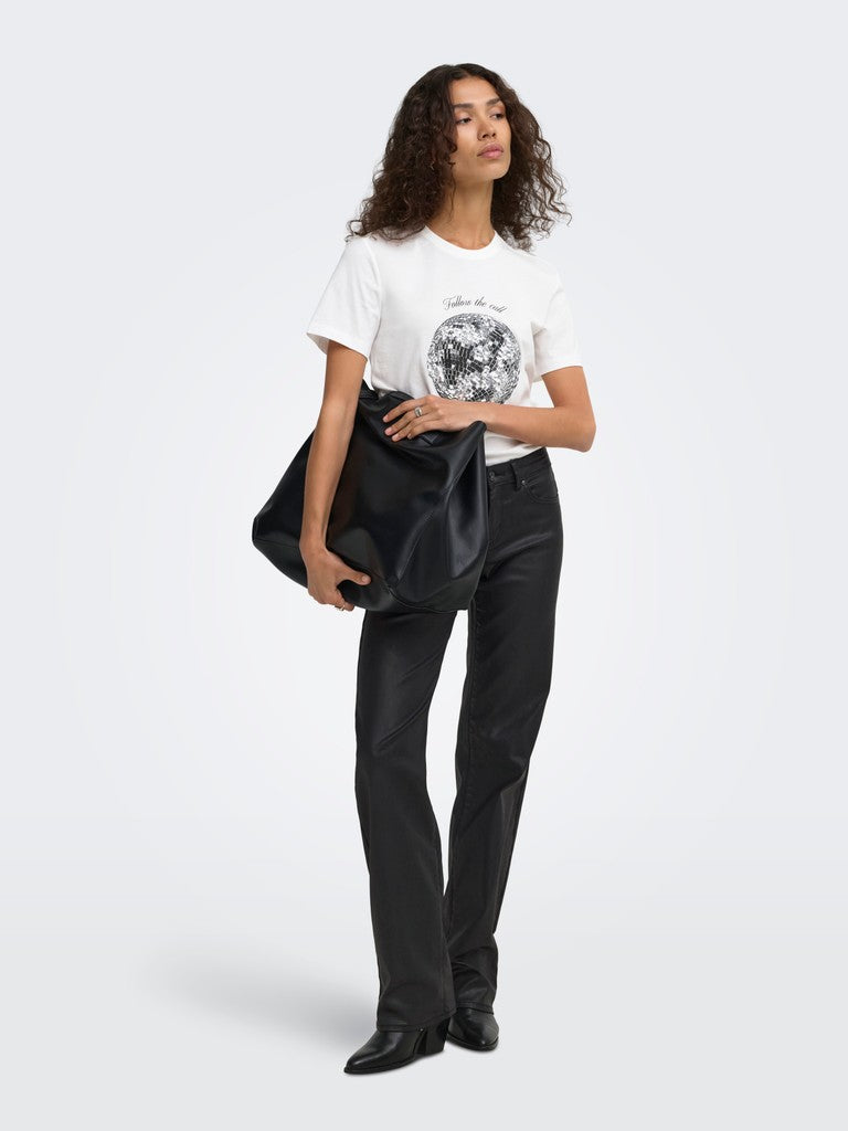 ONLY Blush Coated Straight Jeans | GUA576 Black