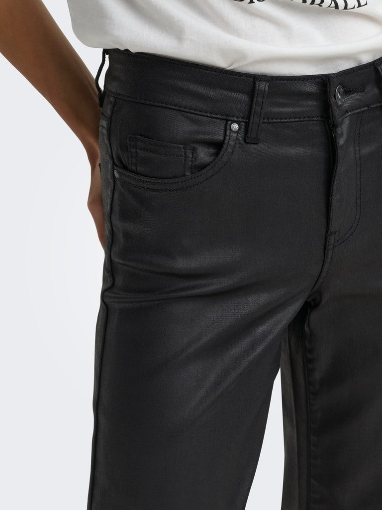 ONLY Blush Coated Straight Jeans | GUA576 Black