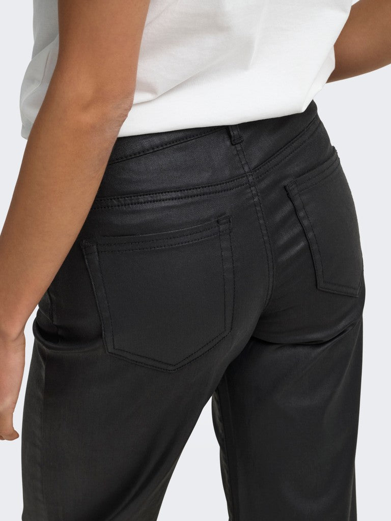 ONLY Blush Coated Straight Jeans | GUA576 Black