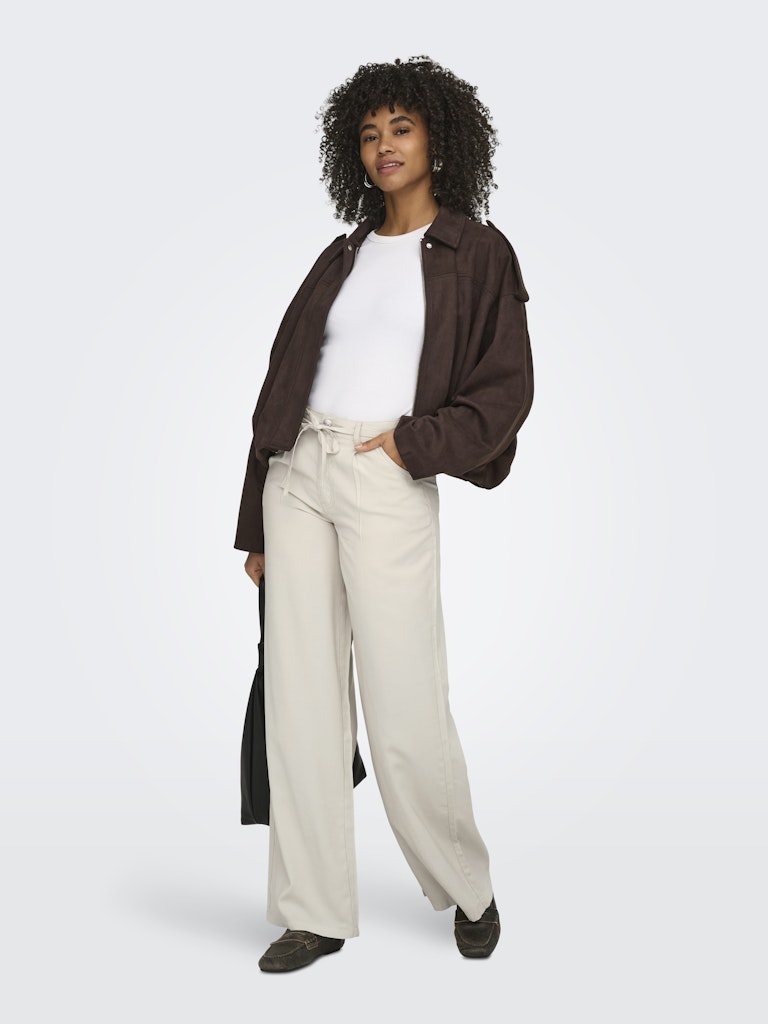 ONLY Gianna Aris MW Wide Pants | Pumice Stone