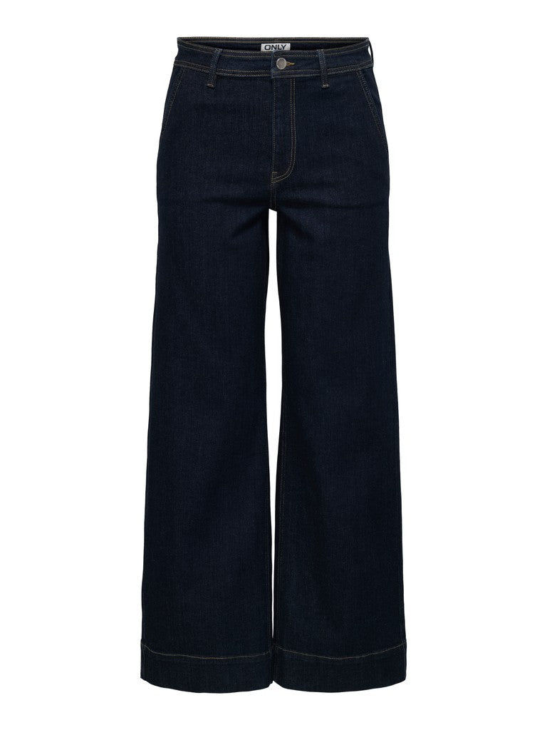 ONLY Madison HW Chino Wide Denim | Dark Blue