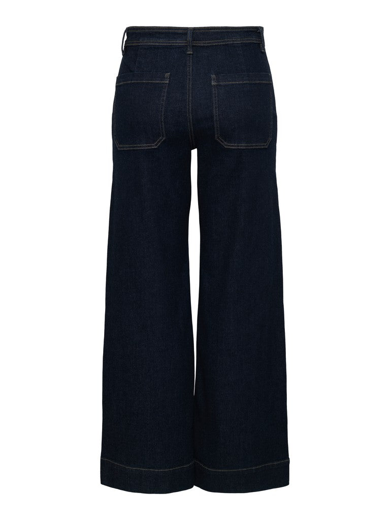 ONLY Madison HW Chino Wide Denim | Dark Blue