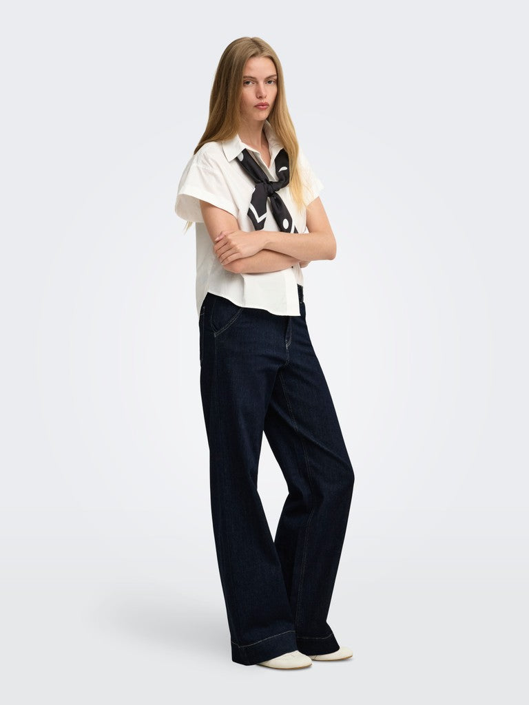 ONLY Madison HW Chino Wide Denim | Dark Blue