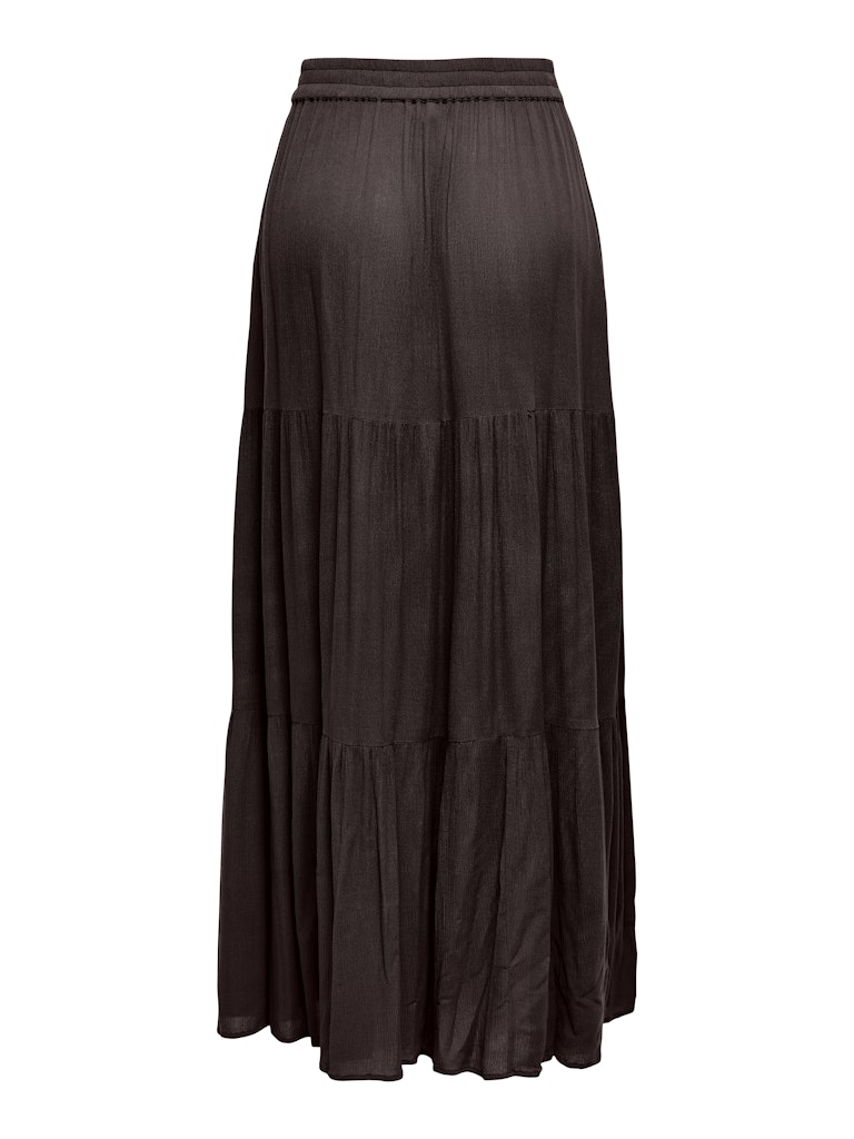 ONLY Mikka Mid Waist Long Elasticated Skirt | Coffee