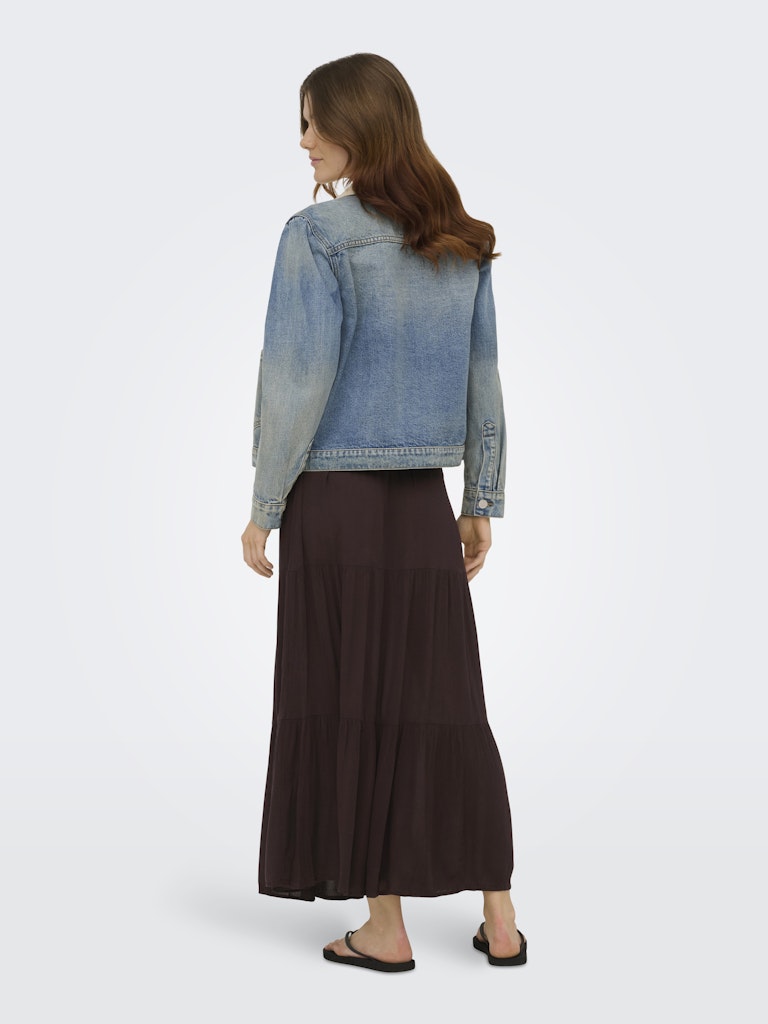 ONLY Mikka Mid Waist Long Elasticated Skirt | Coffee