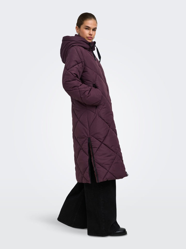 ONLY Maggi Long Hood Puffer | Fudge