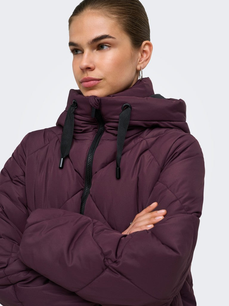 ONLY Maggi Long Hood Puffer | Fudge