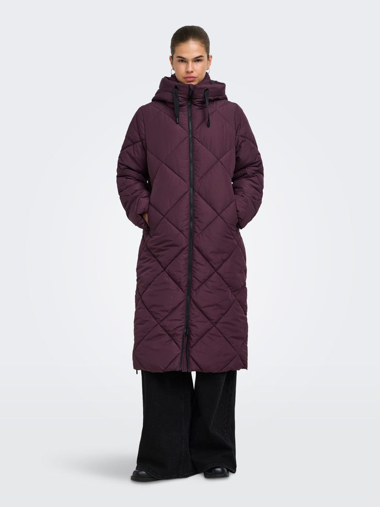 ONLY Maggi Long Hood Puffer | Fudge