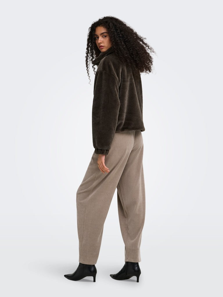 ONLY Dana Sol Faux Fur Jacket | Dark Brown