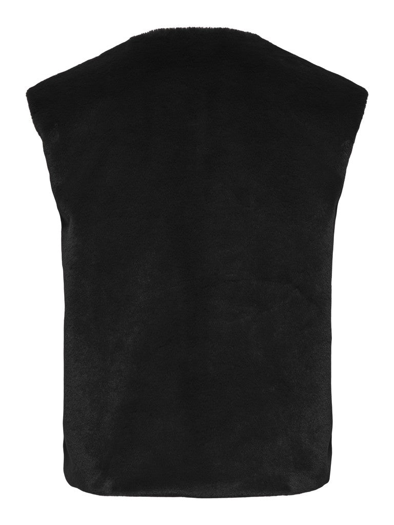 ONLY Dana Mila Faux Fur Gilet | Black