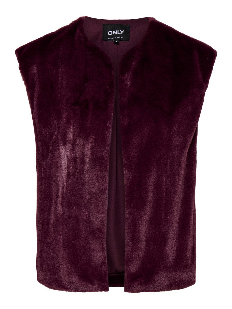 ONLY Dana Mila Faux Fur Gilet | Fig