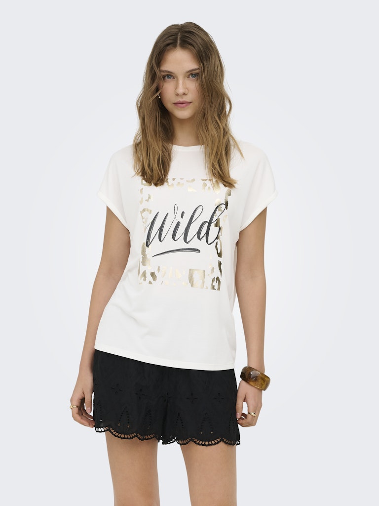 ONLY Free New Round Neck T-Shirt | Cloud Dancer