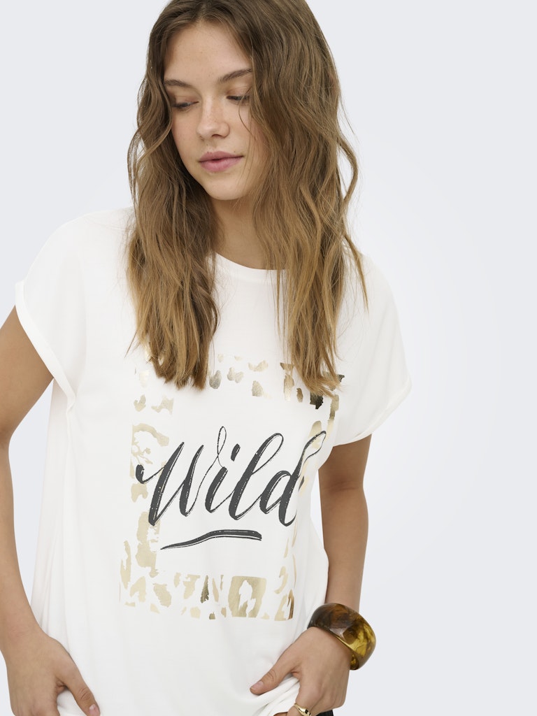 ONLY Free New Round Neck T-Shirt | Cloud Dancer