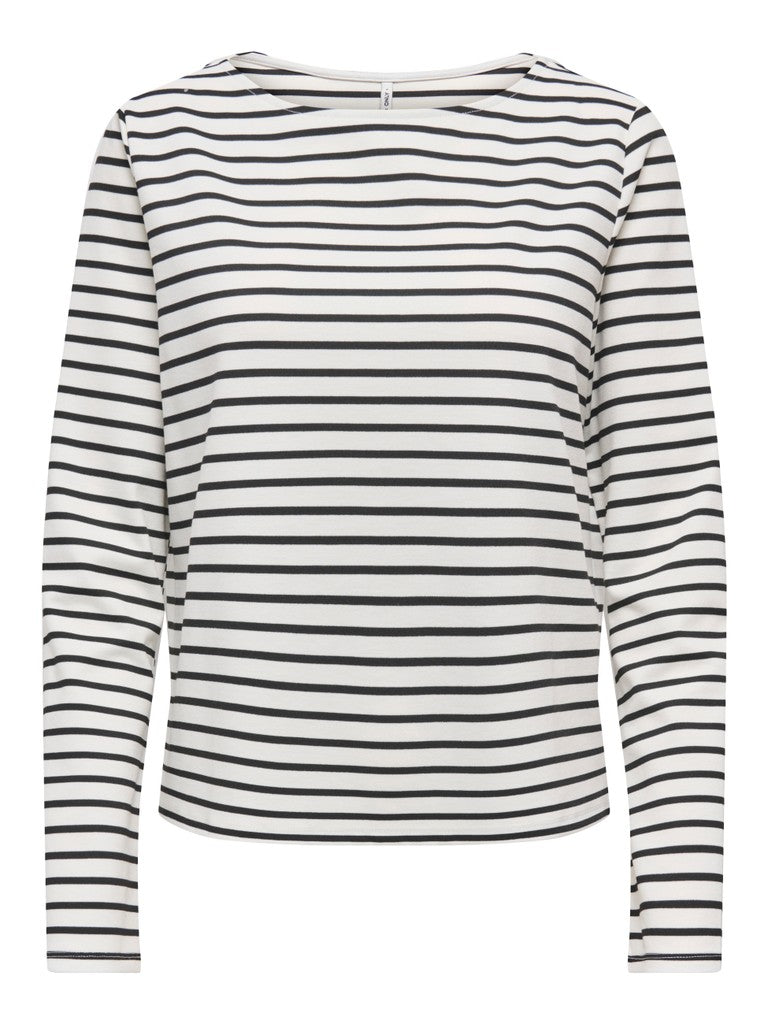 ONLY Kellie L/S Boatneck Top | Cloud Dancer