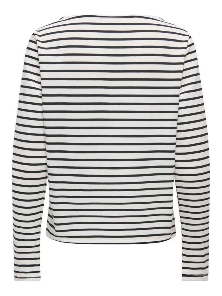 ONLY Kellie L/S Boatneck Top | Cloud Dancer