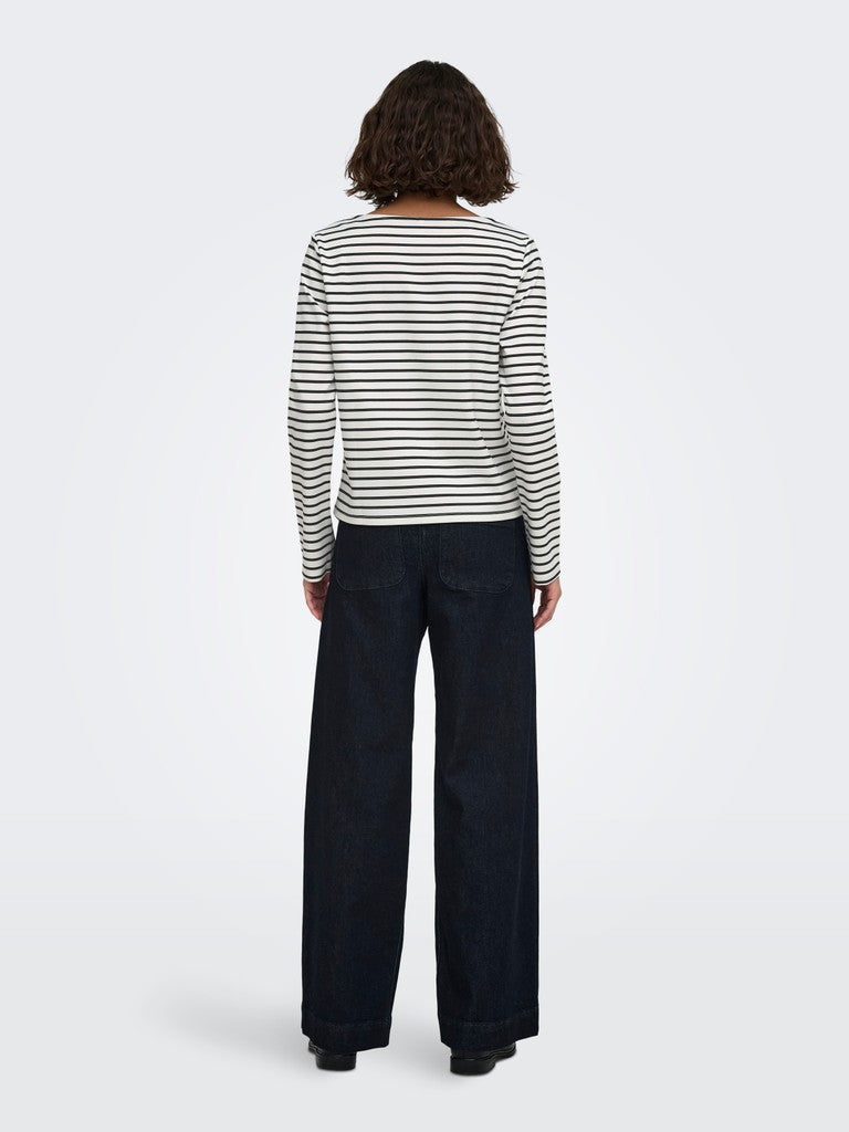 ONLY Kellie L/S Boatneck Top | Cloud Dancer
