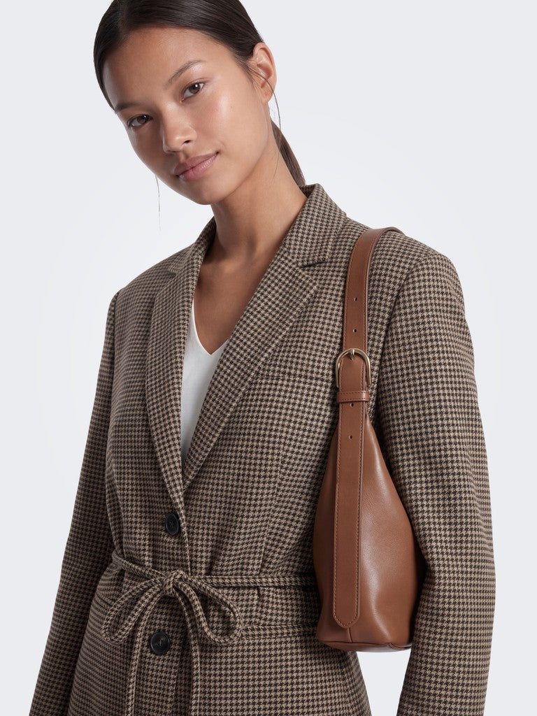 ONLY Nella L/S Belt Check Blazer | Tabacco