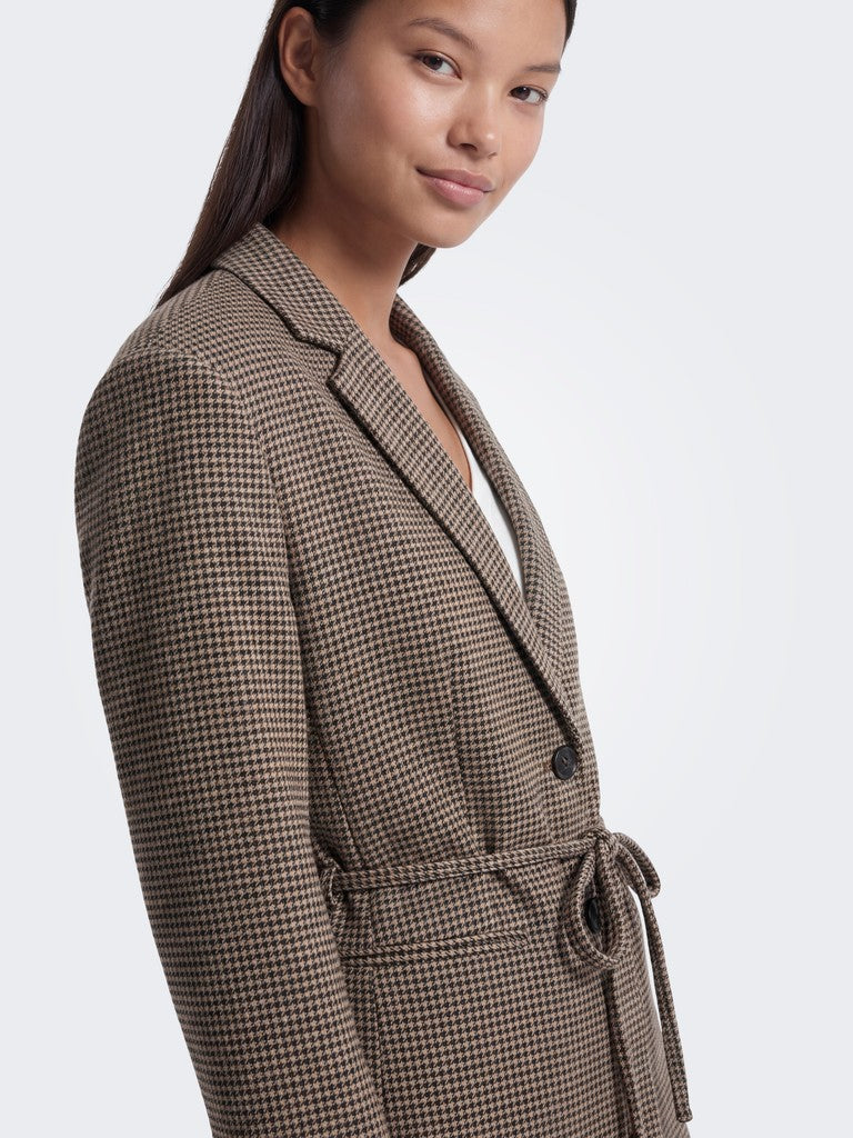 ONLY Nella L/S Belt Check Blazer | Tabacco