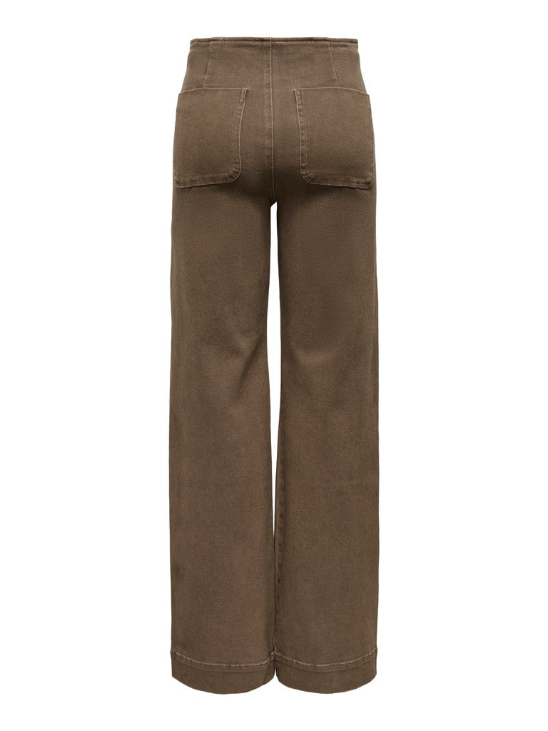 ONLY Madeline HW Wide Pocket Jeans | Chocolate