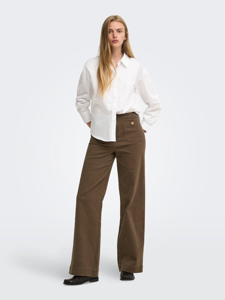 ONLY Madeline HW Wide Pocket Jeans | Chocolate