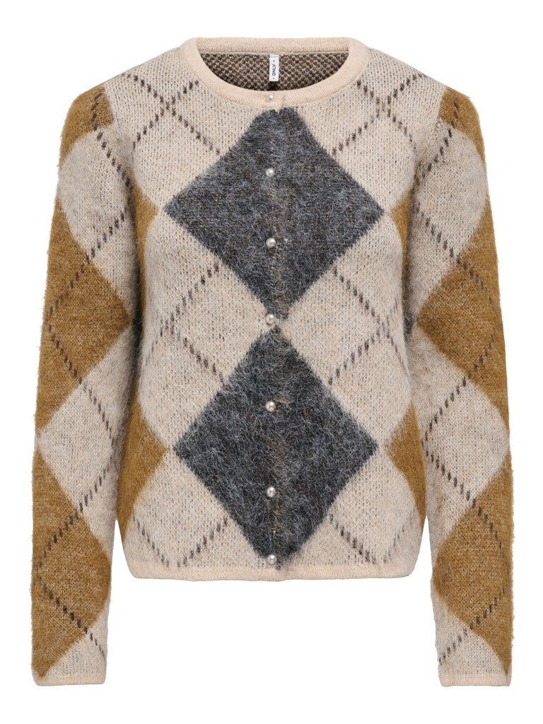 ONLY Noeme LS O-Neck Cardigan | Oatmeal