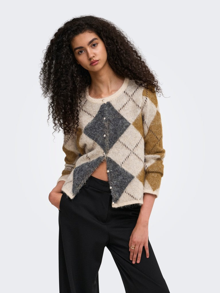 ONLY Noeme LS O-Neck Cardigan | Oatmeal