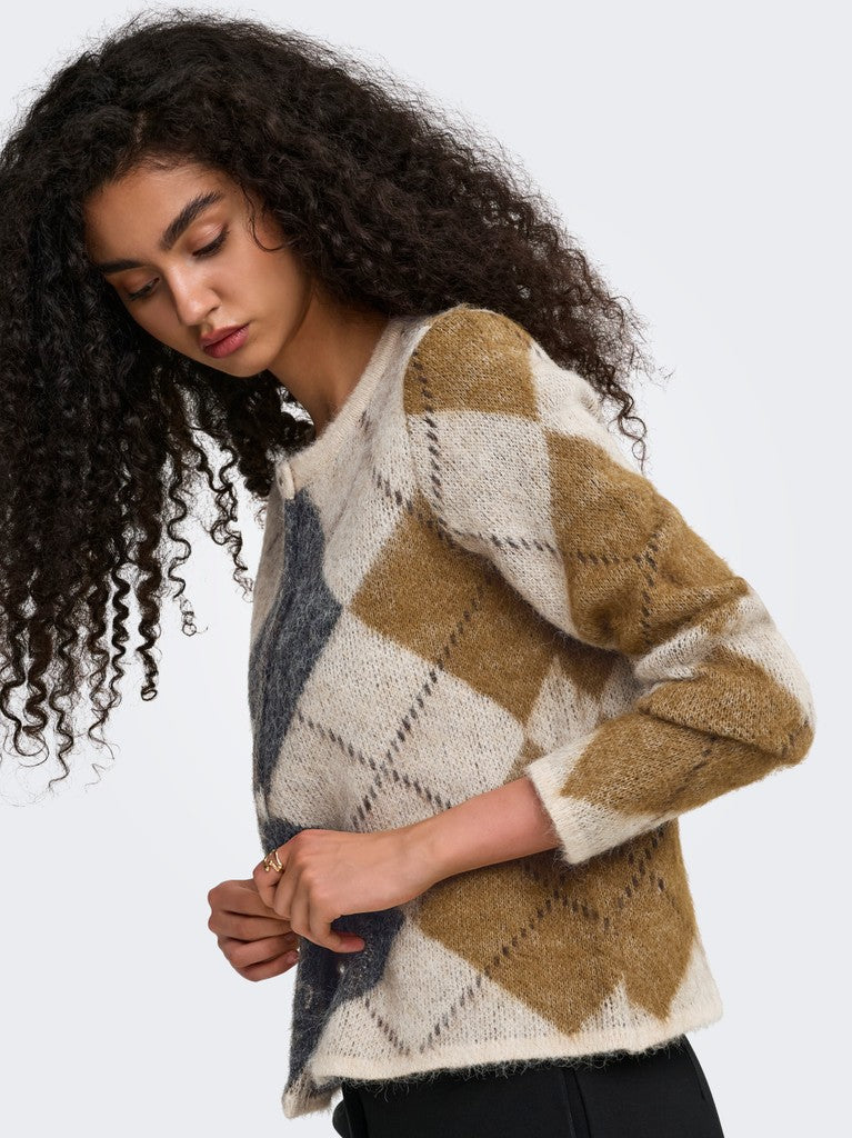 ONLY Noeme LS O-Neck Cardigan | Oatmeal