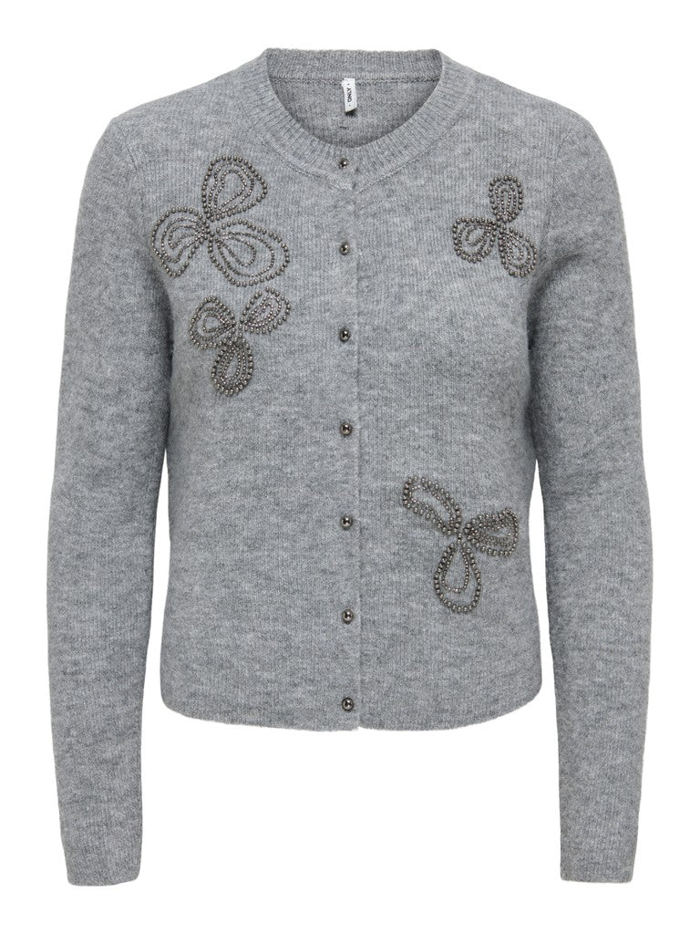 Only Fadima LS O-Neck Cardigan | Grey
