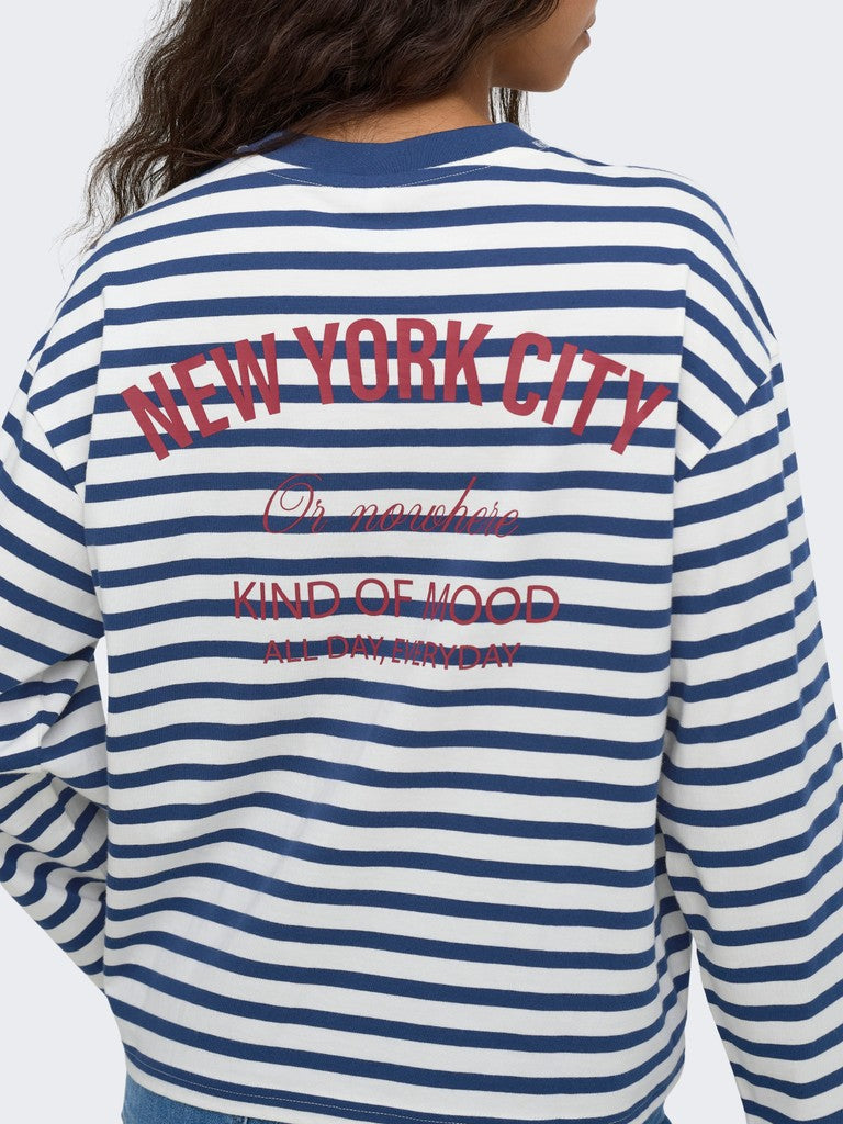 ONLY Freja L/S Stripe Top | Cloud Dancer