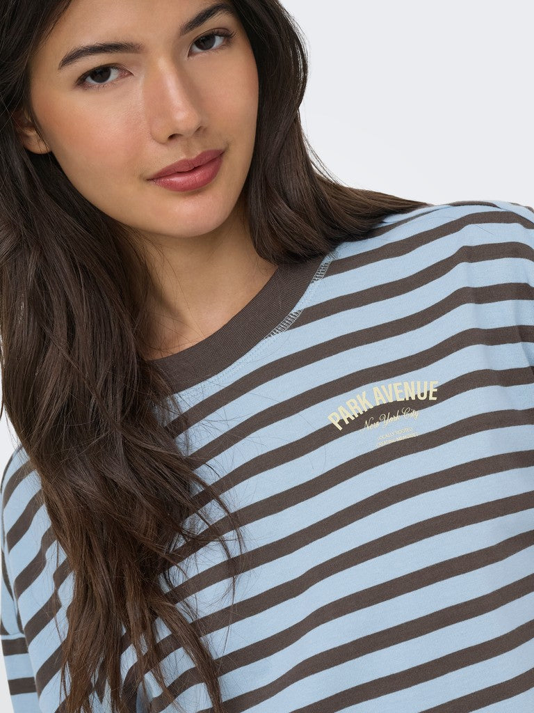ONLY Freja L/S Stripe Top | Blue