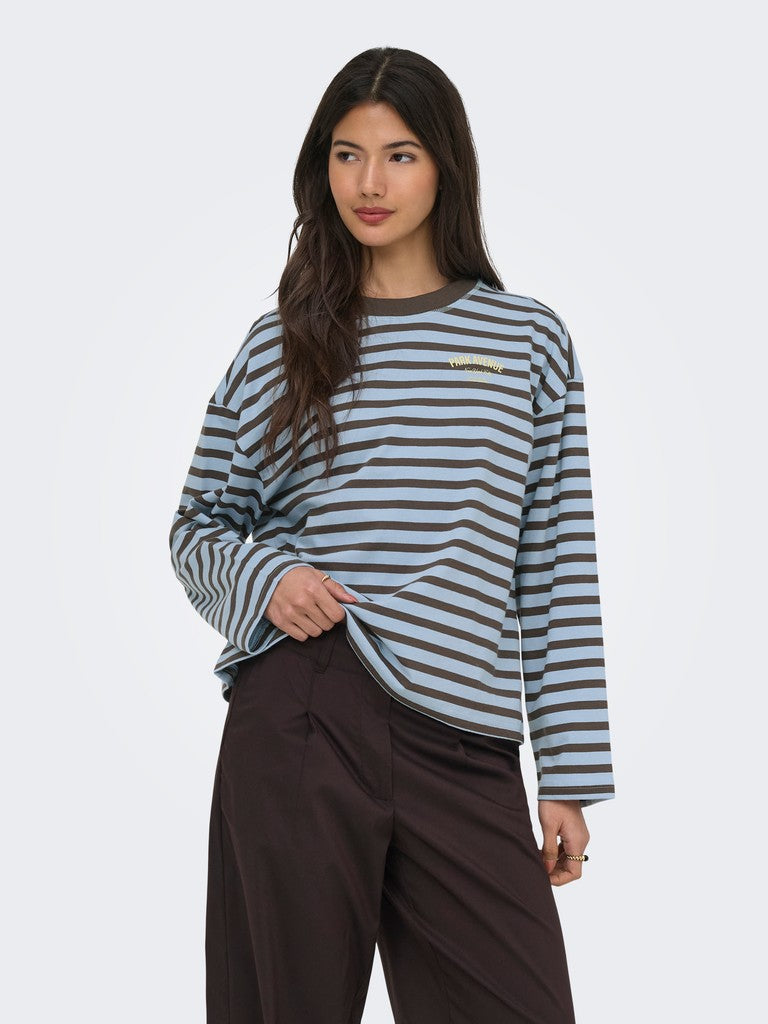ONLY Freja L/S Stripe Top | Blue