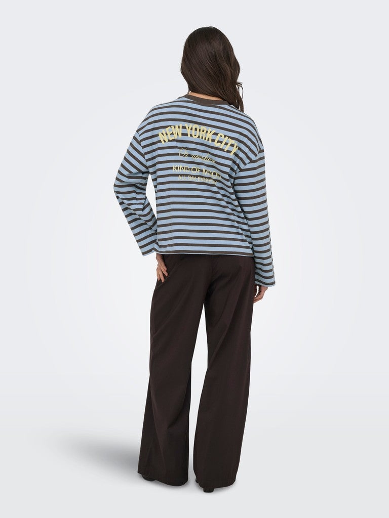 ONLY Freja L/S Stripe Top | Blue
