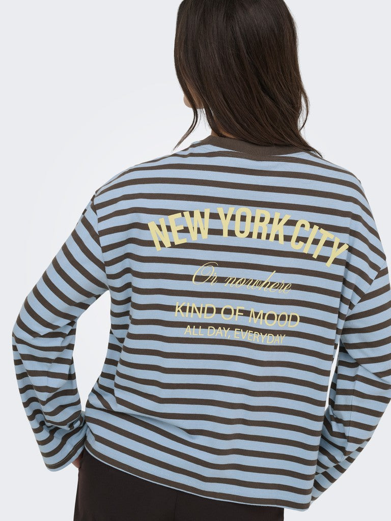 ONLY Freja L/S Stripe Top | Blue