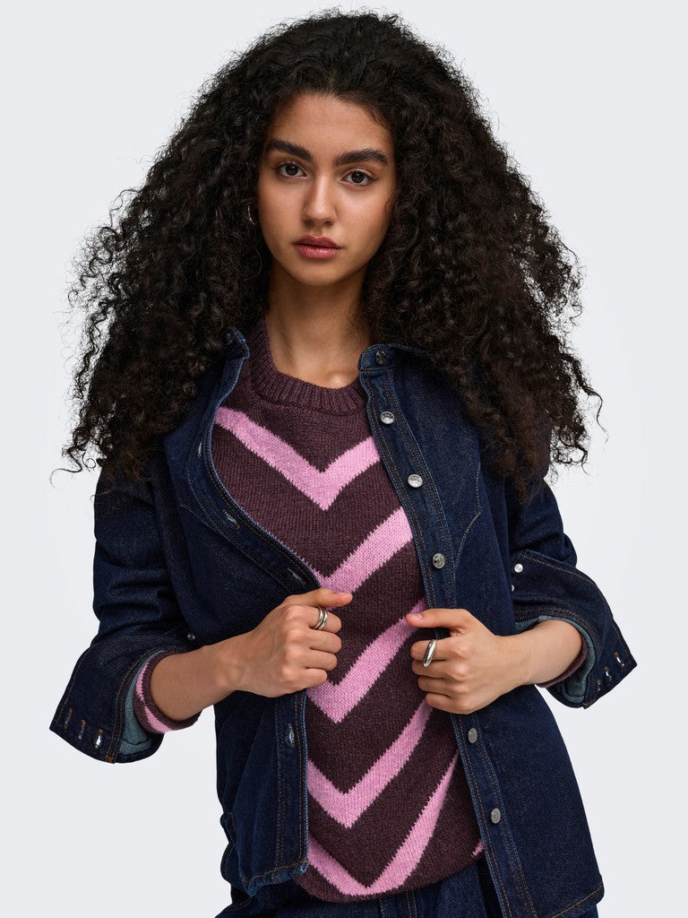 Only Eliza L/S Pullover | Fudge